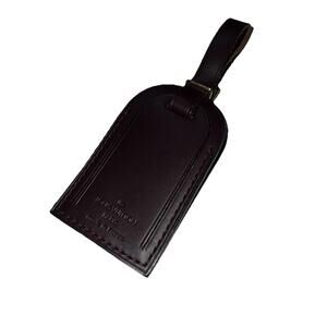 Louis Vuitton Luggage Tag Maroon Leather Bordeaux Burgundy Goldtone